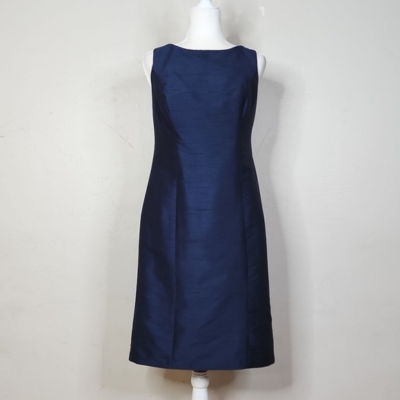 NWT Alfred Sung Midnight Blue Cocktail Sheath Dress Size 8 - Picture 3 of 12